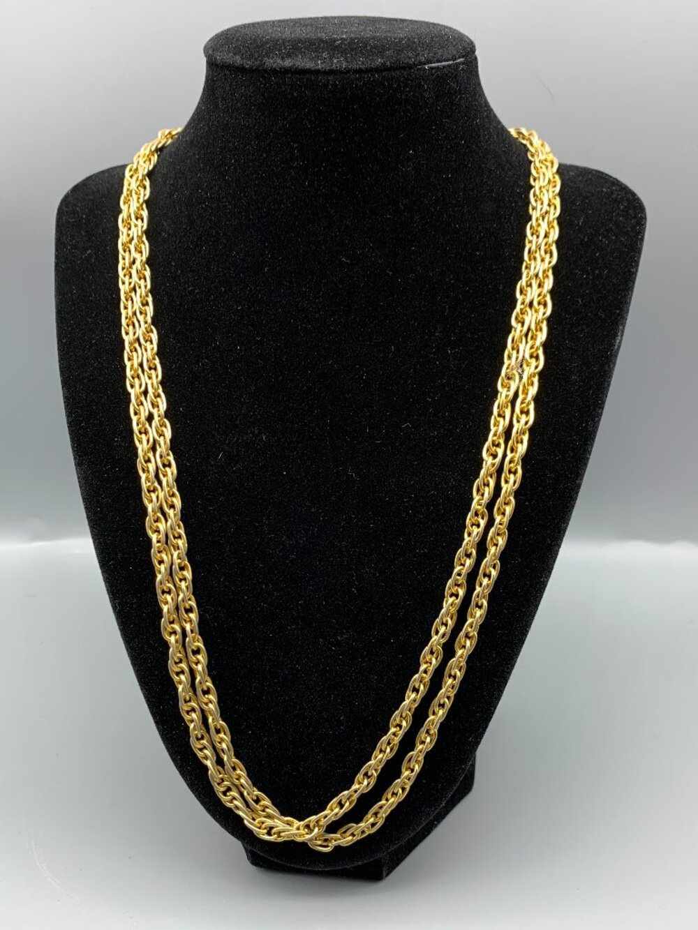 48 inch Long Gold-Tone Rope Cable Chain Necklace